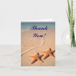Cartão De Agradecimento Casamento de Starfish e Beach Obrigado
