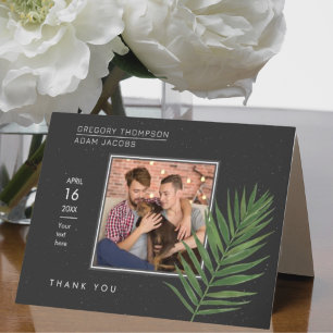 Cartão De Agradecimento Casamento de Starry Sky & Beach Minimalista modern