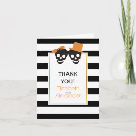 Cartão De Agradecimento Casamento de stripes de Halloween Obrigado foto