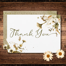 Cartão De Agradecimento Casamento de Summer Wildflower & Daisies