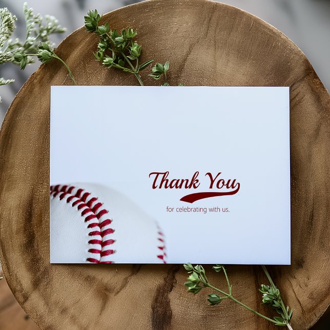 Cartão De Agradecimento Casamento de Tema de Baseball Dobrado (Criador carregado)