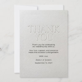 Cartão De Agradecimento Casamento de Tipografia Minimalista Moderna