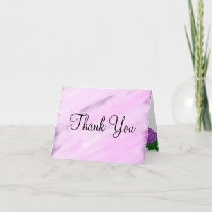 Cartão De Agradecimento Casamento de Ultra Violet Floral Watercolor