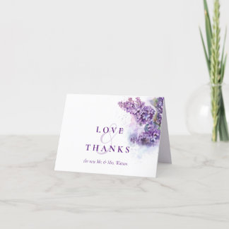 Cartão De Agradecimento Casamento de Verão de Lilacs Primavera