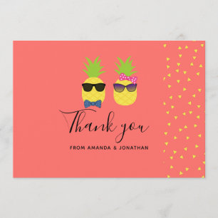 Cartão De Agradecimento Casamento de Verão Tropical Exótico Fofo Obrigado