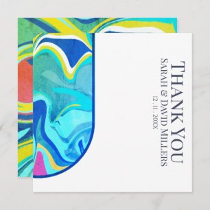 Cartão De Agradecimento Casamento de Vibrantes de Grunge Líquido Moderno