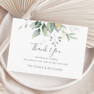 Cartão De Agradecimento Casamento de Watercolor Eucalyptus Greenery
