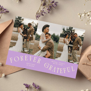 Cartão De Agradecimento Casamento de Wisteria Multi Foto para Sempre Grato