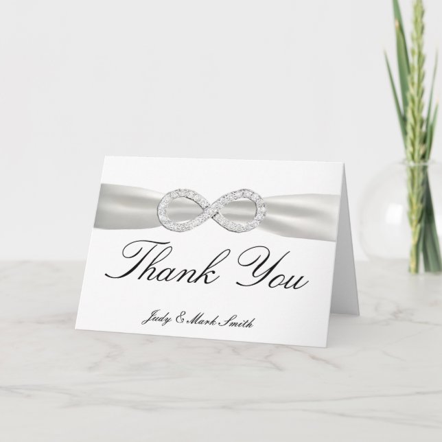 Cartão de Agradecimento Casamento Diamante Infinit (Frente)
