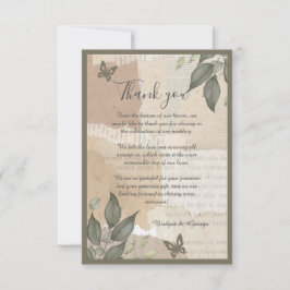 Cartão De Agradecimento casamento do eucalyptus vintage boho greenery