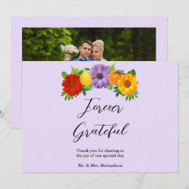 Cartão De Agradecimento Casamento do Jardim Floral de Citrus