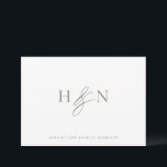 Cartão De Agradecimento Casamento do Monograma Elegante Verde da Taupe<br><div class="desc">Cartões de agradecimentos de monograma de casamento elegante. Esta carta monográfica do casamento apresenta uma elegante e elegante e uma tipografia clássica. Personalize adicionando seu próprio monograma e outros detalhes. Este cartões de agradecimentos de casamento de monograma minimalista também será perfeito como uma papelaria de casal.</div>