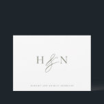 Cartão De Agradecimento Casamento do Monograma Elegante Verde da Taupe<br><div class="desc">Cartões de agradecimentos de monograma de casamento elegante. Esta carta monográfica do casamento apresenta uma elegante e elegante e uma tipografia clássica. Personalize adicionando seu próprio monograma e outros detalhes. Este cartões de agradecimentos de casamento de monograma minimalista também será perfeito como uma papelaria de casal.</div>