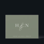 Cartão De Agradecimento Casamento do Monograma Elegante Verde da Taupe<br><div class="desc">Cartões de agradecimentos de monograma de casamento elegante. Esta carta monográfica do casamento apresenta uma elegante e elegante e uma tipografia clássica. Personalize adicionando seu próprio monograma e outros detalhes. Este cartões de agradecimentos de casamento de monograma minimalista também será perfeito como uma papelaria de casal.</div>