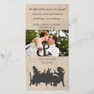 Cartão De Agradecimento Casamento Do Tea Party Com Chapéus Loucos Obrigado