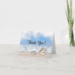 Cartão De Agradecimento Casamento do tema da praia Obrigado Vazio