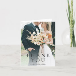 Cartão De Agradecimento Casamento Editorial de Foto Moderna