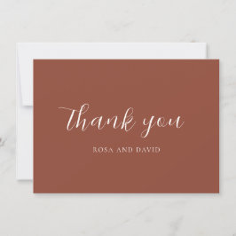 Cartão De Agradecimento Casamento Editorial Moderno Cobre Rústico