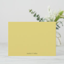 Cartão De Agradecimento Casamento Elegante Amarelo Minimalista Personaliza