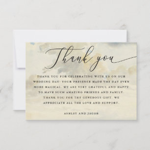 Cartão De Agradecimento Casamento Elegante ao Ar Livre   Arte Refinada de 