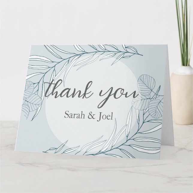 Cartão De Agradecimento Casamento Elegante Boho Wildflower (Frente)