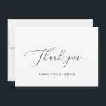 Cartão De Agradecimento Casamento Elegante Branco Clássico Simples<br><div class="desc">Cartões de agradecimentos de casamento branco clássico com "Obrigado" em um roteiro delicado. Um layout simples sem gráficos torna isso um design elegante e eterno,  perfeito para um casamento formal. Este cartões de agradecimentos não fotográfico é excelente para um casal que quer cartas de agradecimento sem fotos.</div>