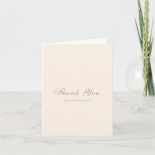 Cartão De Agradecimento Casamento Elegante de Foto Neutral Clássica Sandy
