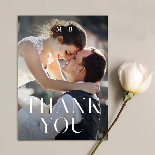 Cartão De Agradecimento Casamento Elegante De Fotografia Simples E Minimal