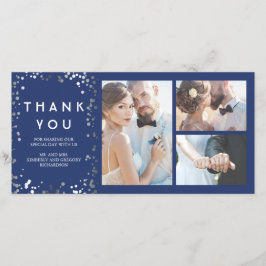 Cartão De Agradecimento Casamento Elegante De Marinhos Silver Confetti Obr