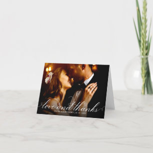 Cartão De Agradecimento Casamento Elegante De Obrigados E Amor Obrigado Fo