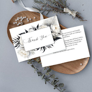 Cartão De Agradecimento Casamento elegante de vassoura branca e negra