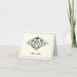 Cartão De Agradecimento Casamento Elegante Família Sagrada Religiosa Marfi