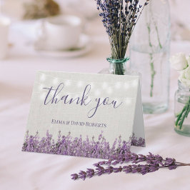 Cartão De Agradecimento Casamento Elegante Floral da Lavanda Russa Obrigad