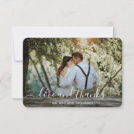Cartão De Agradecimento Casamento Elegante Foto Moderna