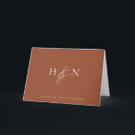 Cartão De Agradecimento Casamento Elegante Monograma Terracotta<br><div class="desc">Cartões de agradecimentos de monograma de casamento elegante. Esta carta monográfica do casamento apresenta uma elegante e elegante e uma tipografia clássica. Personalize adicionando seu próprio monograma e outros detalhes. Este cartões de agradecimentos de casamento de monograma minimalista também será perfeito como uma papelaria de casal.</div>