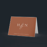 Cartão De Agradecimento Casamento Elegante Monograma Terracotta<br><div class="desc">Cartões de agradecimentos de monograma de casamento elegante. Esta carta monográfica do casamento apresenta uma elegante e elegante e uma tipografia clássica. Personalize adicionando seu próprio monograma e outros detalhes. Este cartões de agradecimentos de casamento de monograma minimalista também será perfeito como uma papelaria de casal.</div>