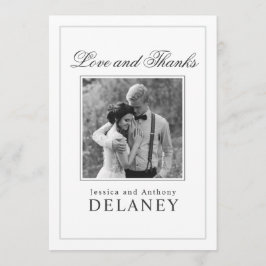 Cartão De Agradecimento Casamento Elegante Obrigado com Sua Foto