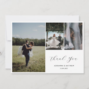 Cartão De Agradecimento Casamento Elegante Obrigado Escrever Quatro Foto