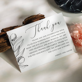 Cartão De Agradecimento Casamento Elegante Olive Italiana | Mediterrâneo