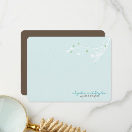 Cartão De Agradecimento Casamento Elegante Simples Da Flor De Neve De Inve