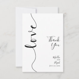 Cartão De Agradecimento Casamento, Elegante, Simples, Rascunho, Obrigado