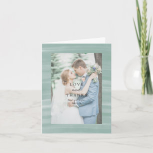 Cartão De Agradecimento Casamento Elegante Verde-Verde-Chic-Costeira