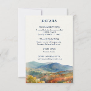 Cartão De Agradecimento Casamento em Aquarela do Outono nas Montanhas Blue