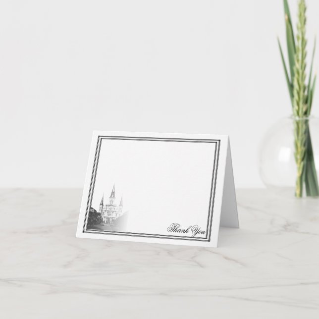 Cartão De Agradecimento Casamento em New Orleans Agradecimentos (Frente)