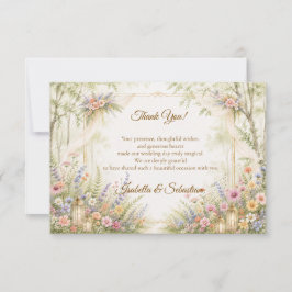 Cartão De Agradecimento Casamento Encantador no Jardim