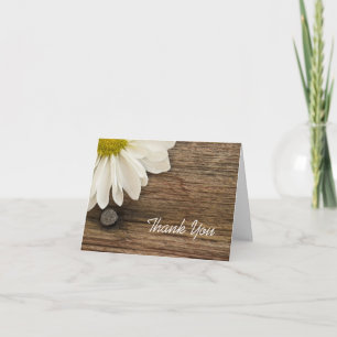 Cartão De Agradecimento Casamento entre Daisy e Barn Wood Bridesmaid Obrig