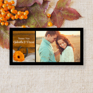 Cartão De Agradecimento Casamento entre Laranja Daisy Horsfere Ocidental O