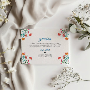 Cartão De Agradecimento Casamento Espanhol Boda Floral Moderno Colorido Fi
