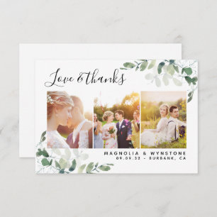 Cartão De Agradecimento Casamento Eucalyptus de 3,5x5"