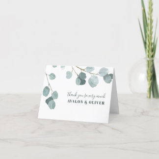 Cartão De Agradecimento Casamento Eucalyptus Dólar